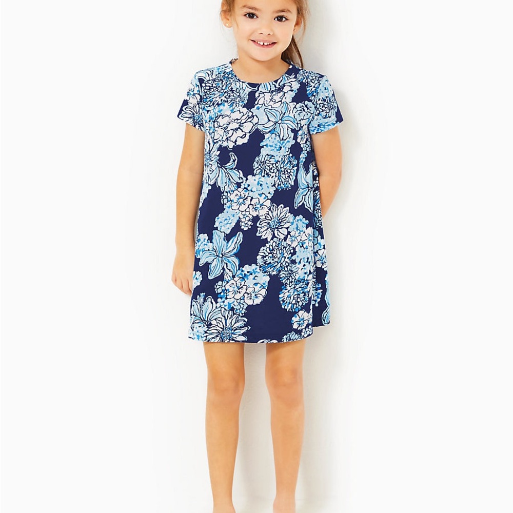 Floral Blue and White Dress